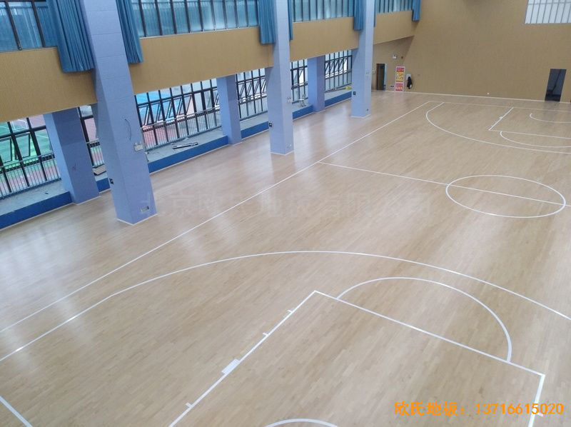 安徽合肥第十一中学运动木地板施工案例