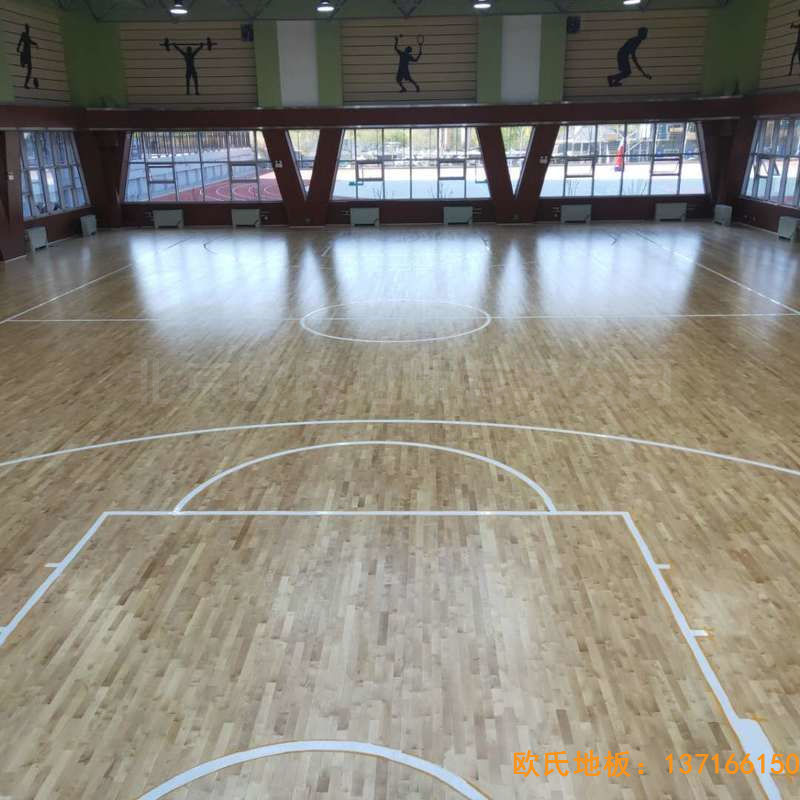 山西晋中榆次王湖小学体育木地板铺设案例