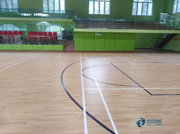 大学体育场馆木地板施工队1